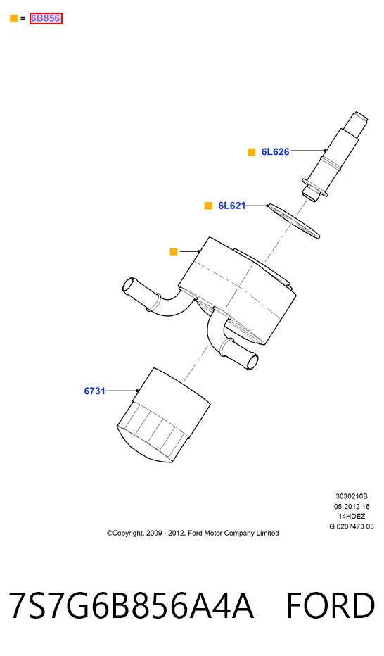 7S7G6B856A4A Ford Радіатор масляний