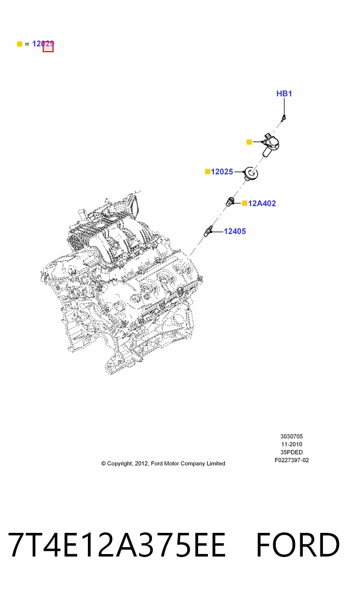 7T4E12A375EE Ford Котушка запалювання