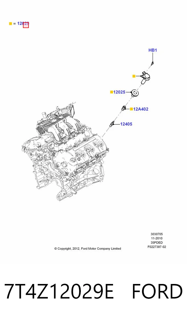 7T4Z12029E Ford Котушка запалювання