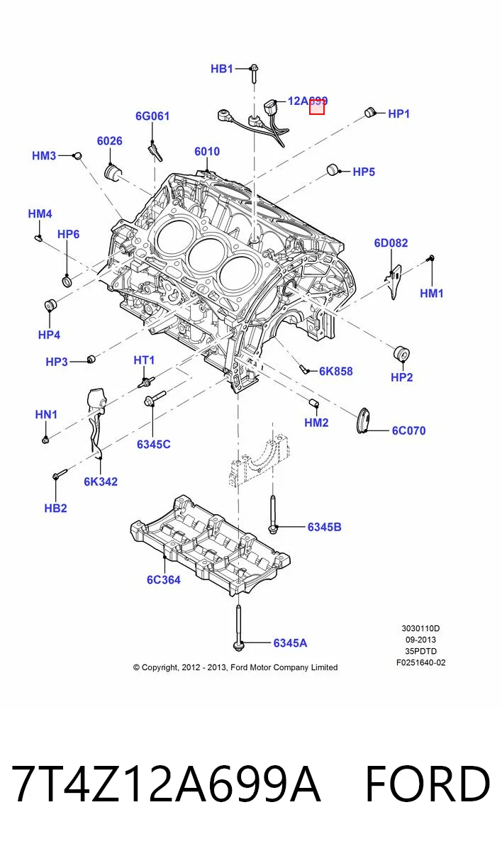 7T4Z12A699A Ford Датчик детонації