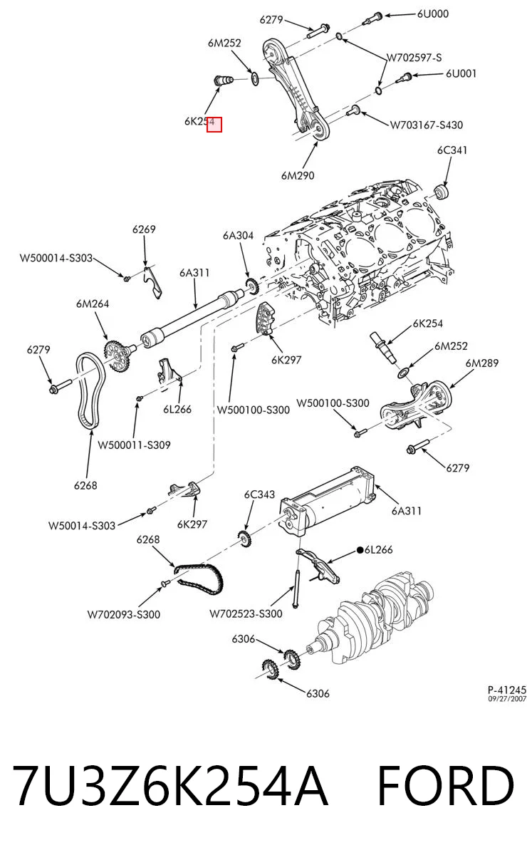 7U3Z6K254A Ford 