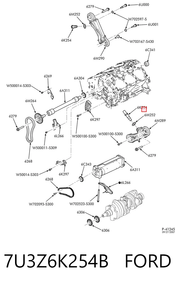 7U3Z6K254B Ford Натягувач ланцюга ГРМ