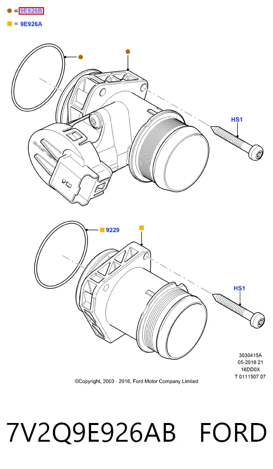 7V2Q9E926AB Ford Дросільна заслінка в зборі