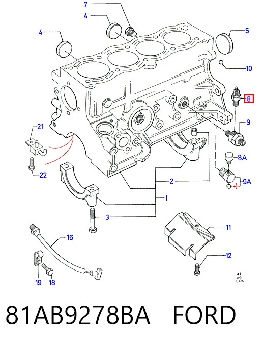81AB9278BA Ford Датчик показника тиску масла