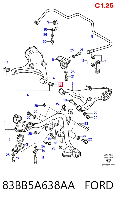 Сайлентблок переднього важеля 1556035S Formpart/Otoform