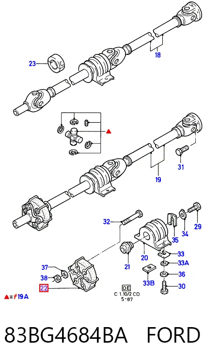 Купити 88GG4684BA Ford Муфта кардана еластична, передня