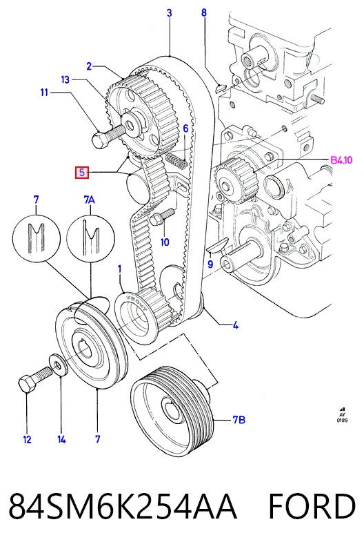 Купити Ролик натягувача ременя ГРМ Ford Escort III GAA, AWA, ABFT, AVA