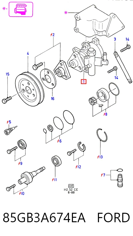Насос гідропідсилювача на Ford Sierra II GBC,GBG