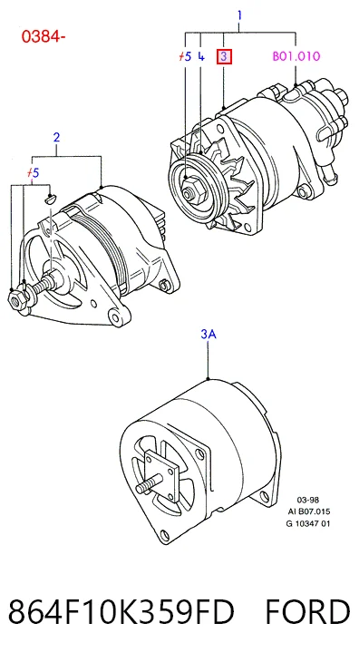 864F10K359FD Ford Авто генератор