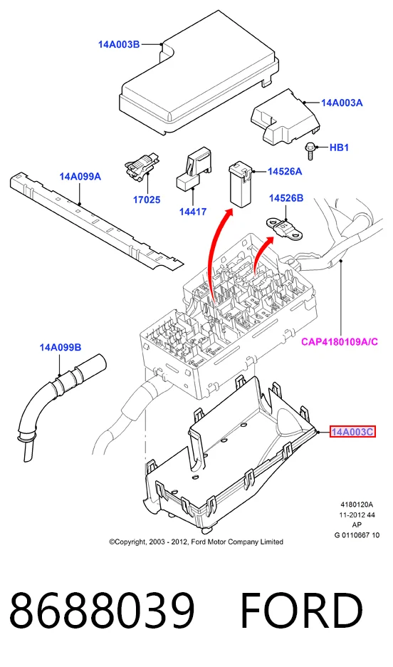Корпус блока запобіжників Hmpx HMP3M5T14A142AB ціна, від 13.55 USD