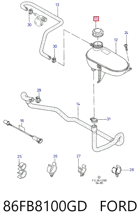 86FB8100GD Ford Пробка розширювального бачка