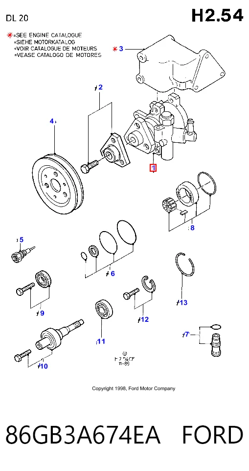 Насос ГПК Ford Sierra II хетчбек (GBC,GBG) (1987 - 1993) ціна, від 39.94 USD