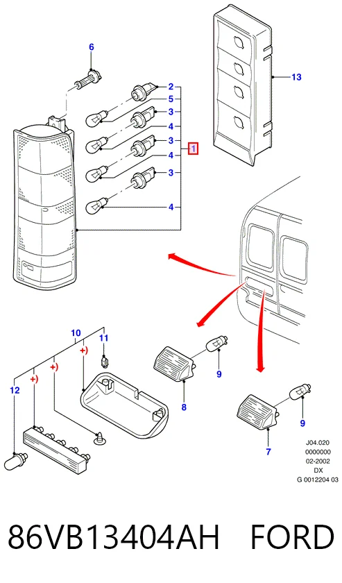 Задній правий стоп Ford Transit IV