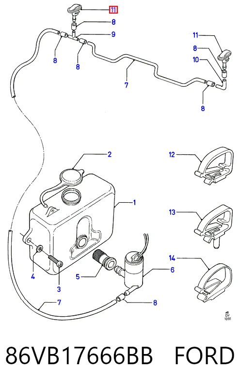 Форсунка омивача лобового скла Ford Transit IV
