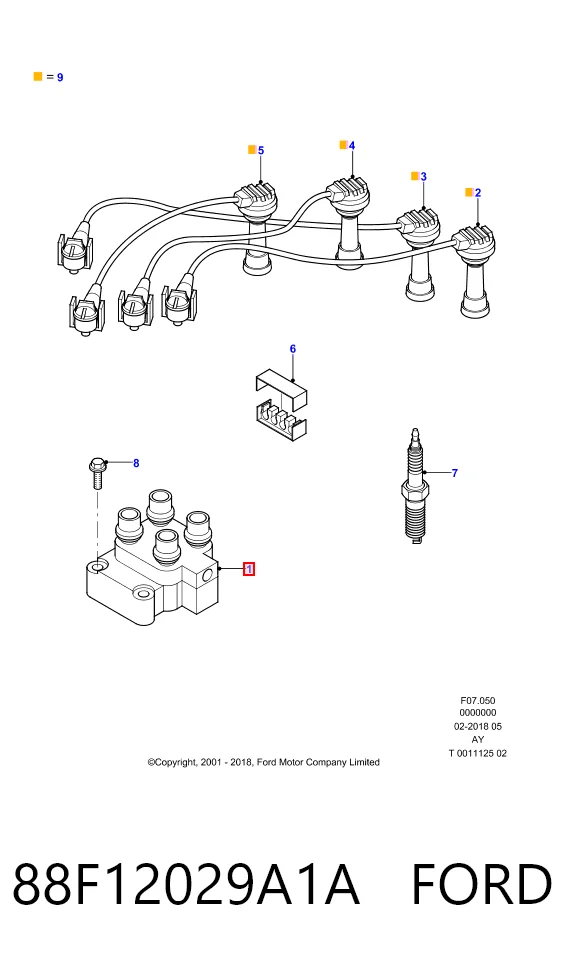 88F12029A1A Ford Котушка запалювання