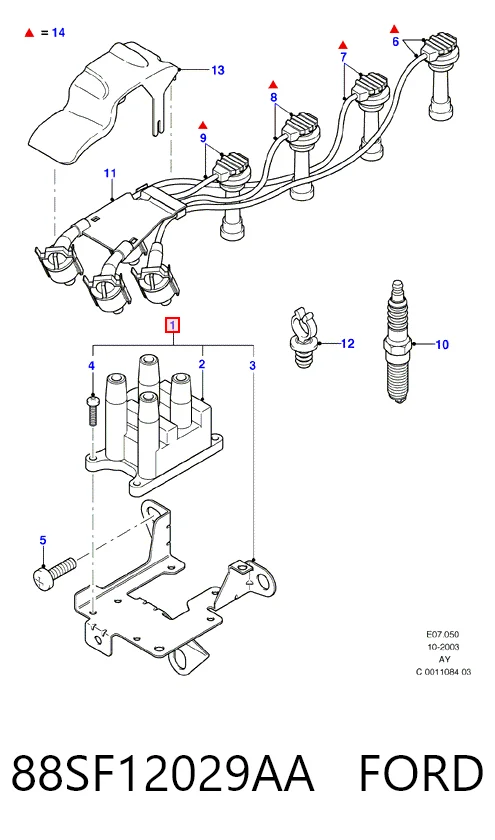 88SF12029AA Ford Котушка запалювання