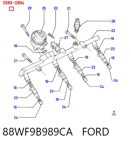 88WF9B989CA Ford Датчик положення дросельної заслінки (потенціометр)