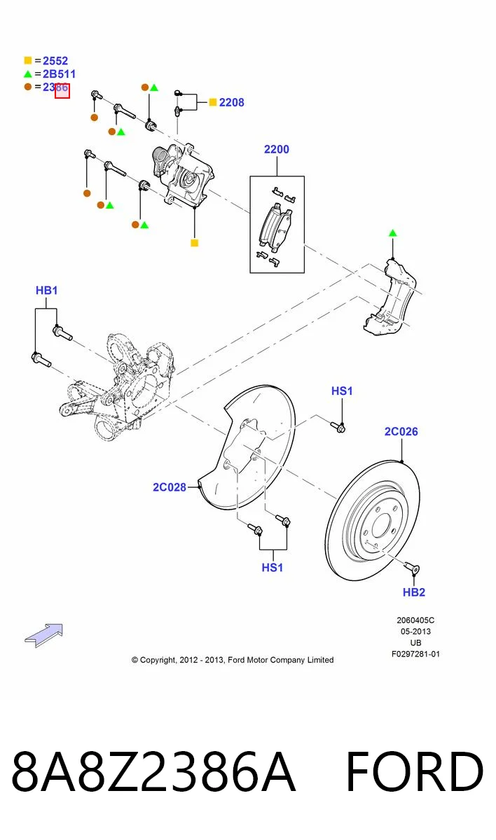 Ремкомплект супорту BAY02646ZA Mazda