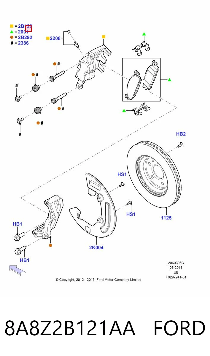 8A8Z2B121AA Ford Супорт тормзной