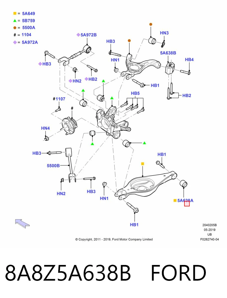 8A8Z5A638B Ford Сайлентблок задньої тяги
