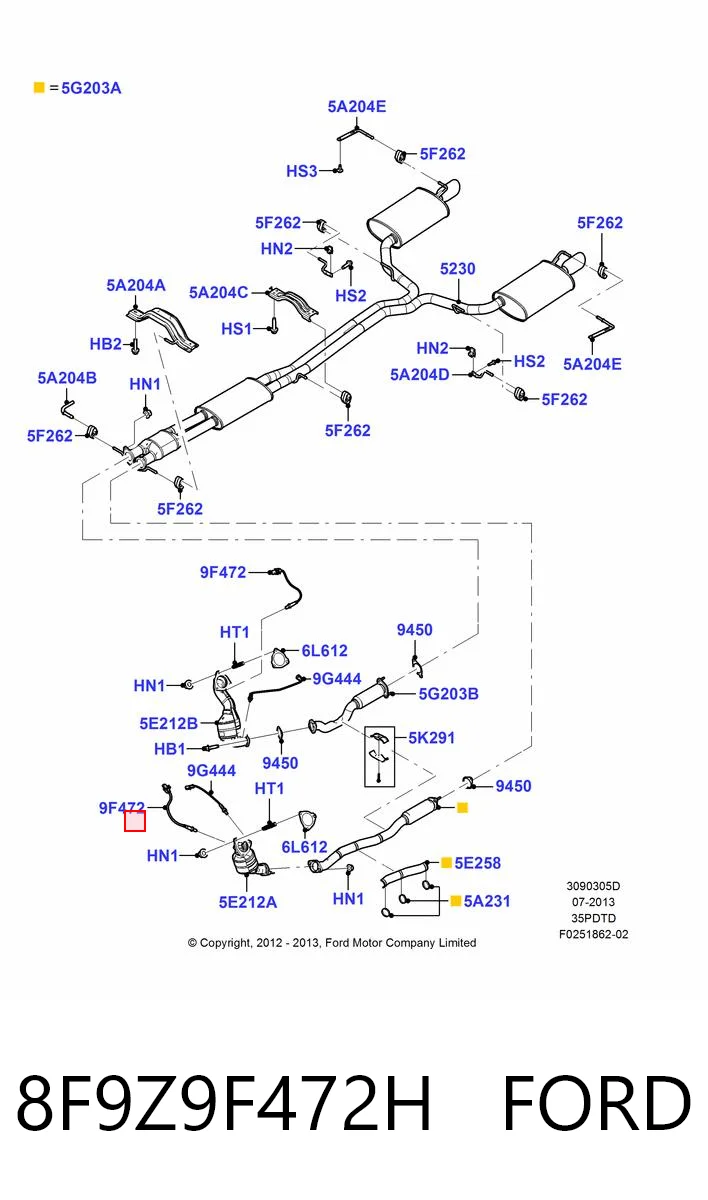 8F9Z9F472H Ford Лямбдазонд, датчик кисню до каталізатора