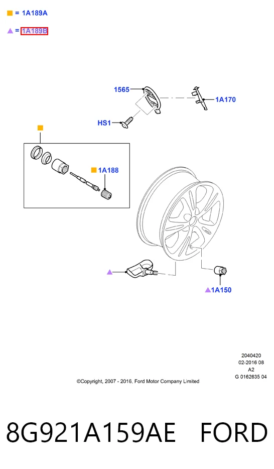 8G921A159AE Ford Датчик шин