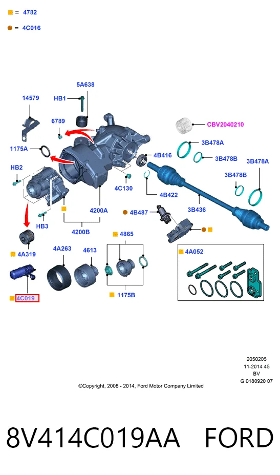 8V414C019AA Ford Насос муфти Haldex