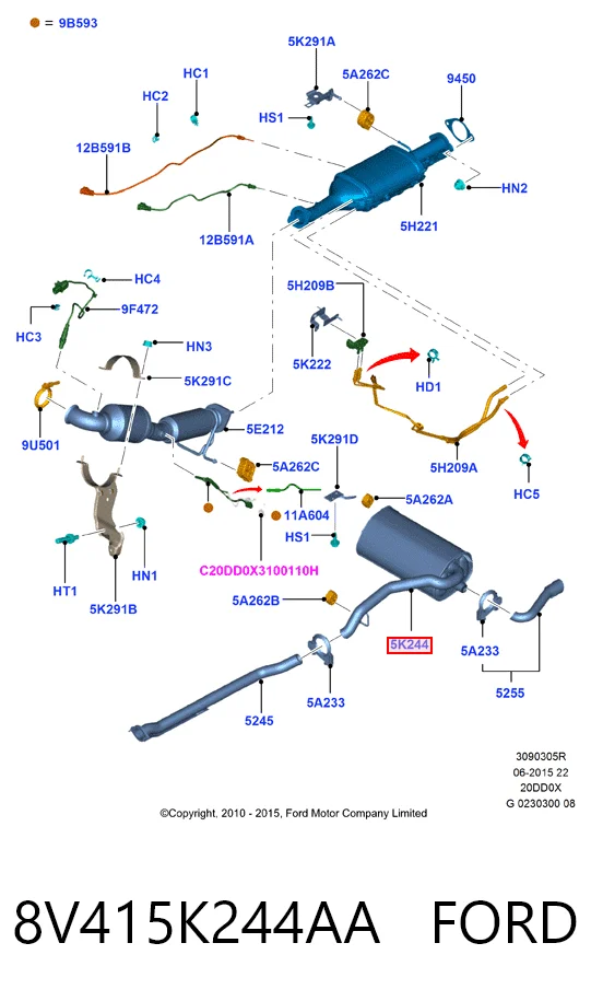 Вихлопна труба Ford Kuga I позашляховик (CBV) (2008 - 2012) ціна, від 71.49 USD