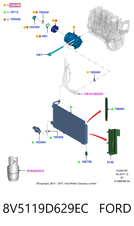 8V5119D629EC Ford Компресор холодоагенту
