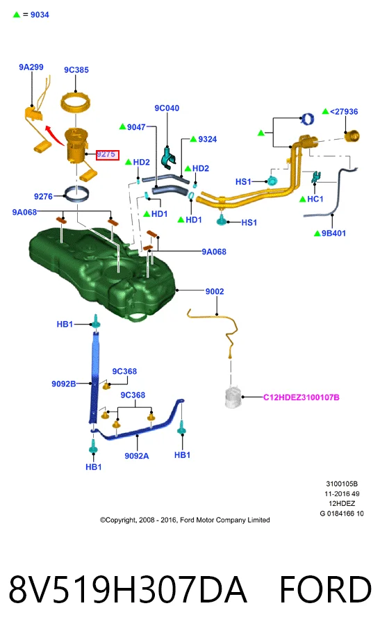 8V519H307DA Ford Електробензонасос
