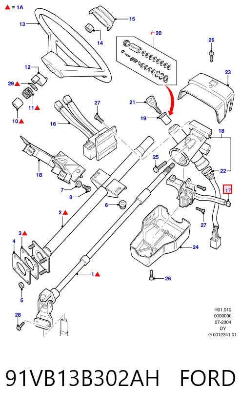 91VB13B302AH Ford Перемикач підрульовий, лівий