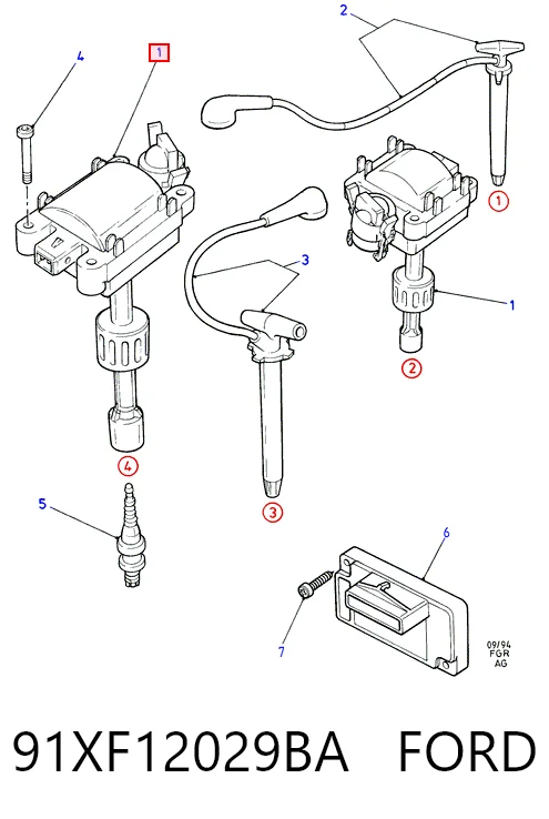 91XF12029BA Ford Котушка запалювання
