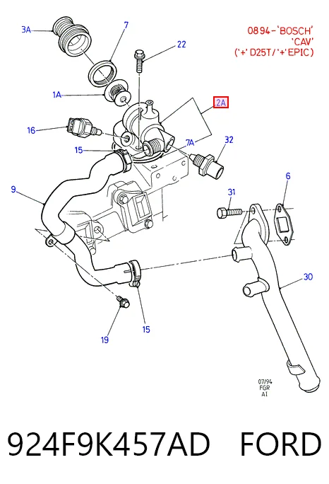 924F9K457AD Ford Корпус термостата в зборі