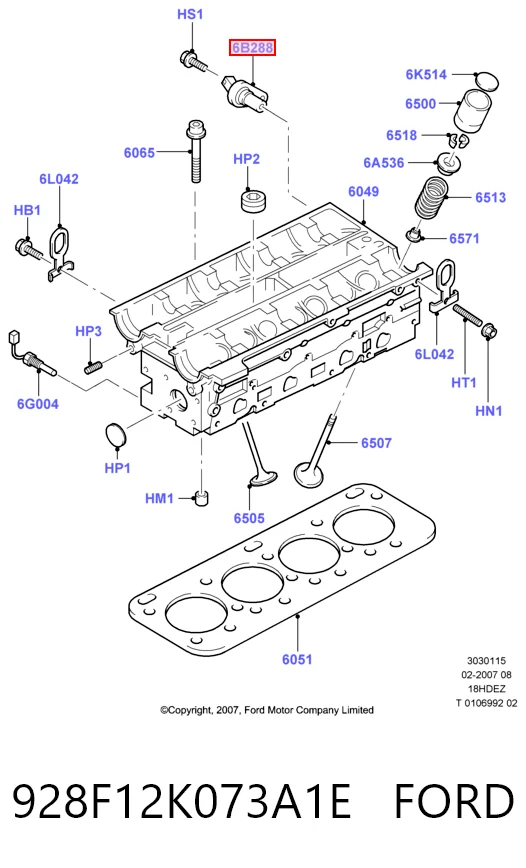 928F12K073A1E Ford Датчик розподільного вала