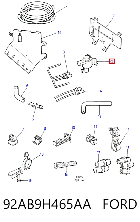 92AB9H465AA Ford Клапан соленоїд регулювання заслонки EGR