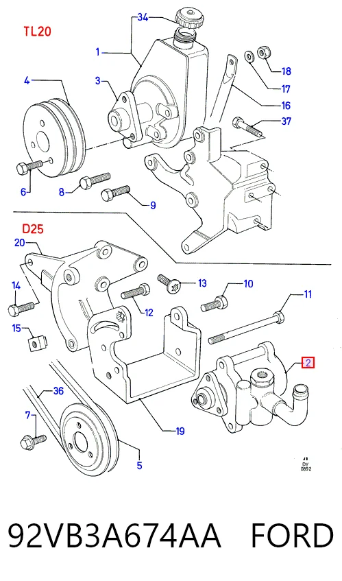 92VB3A674AA Ford Насос гідропідсилювача