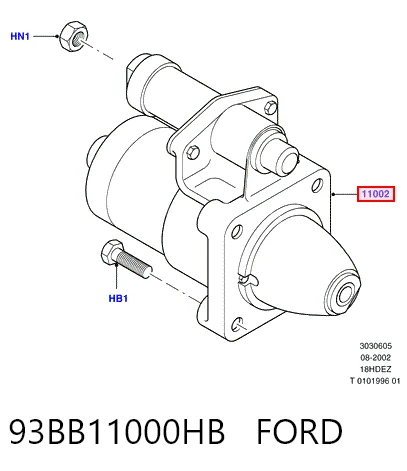 93BB11000HB Ford Стартер двигуна