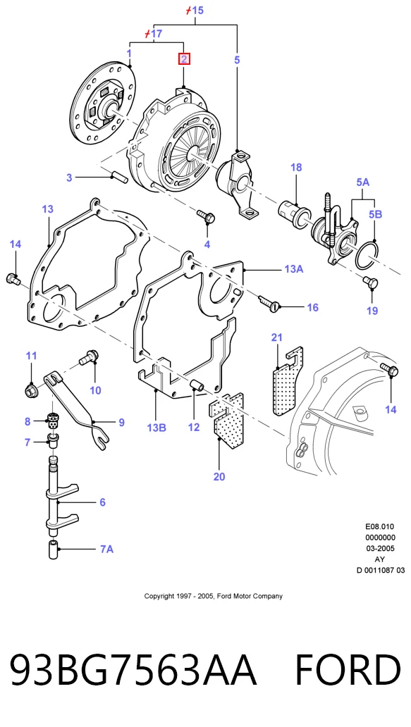 Купити 93BG7563AA Mazda Корзина зчеплення