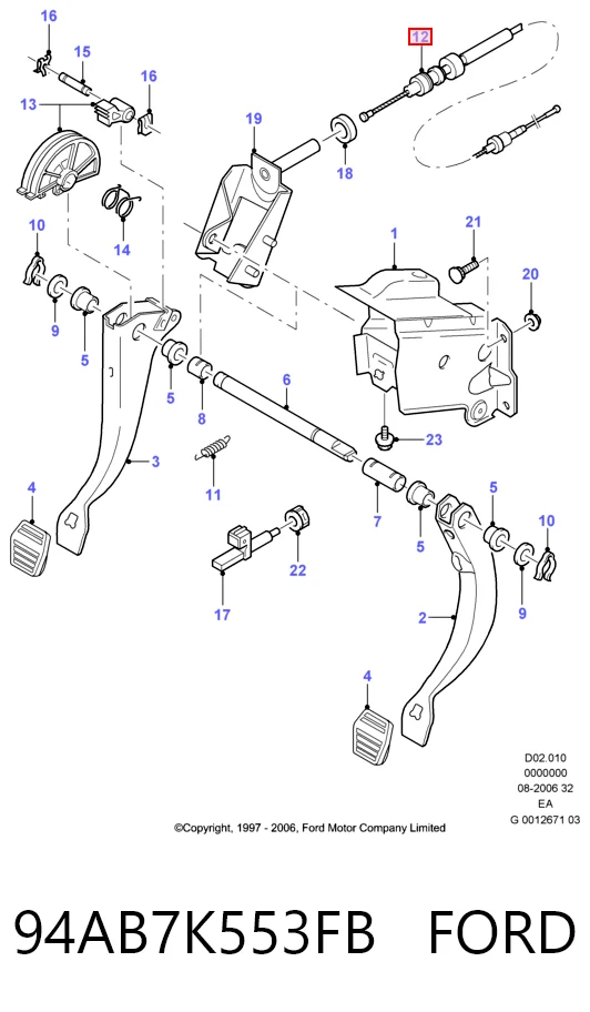 Трос зчеплення Ford Escort VII універсал (GAL, ANL) (1995 - 1999) ціна, від 6.34 USD