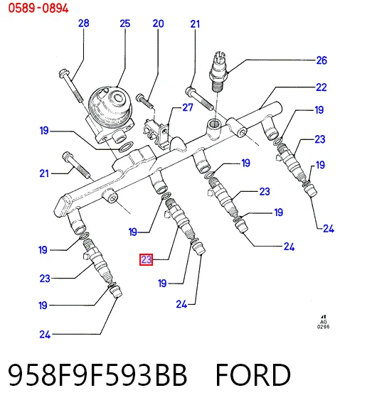 958F9F593BB Ford Форсунка вприску палива