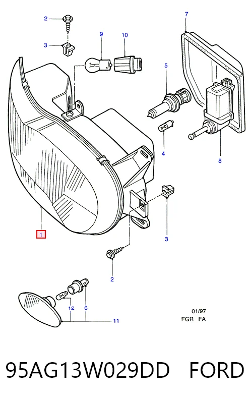 Фара правая TYC FP2530R12T ціна, від 47.37 USD