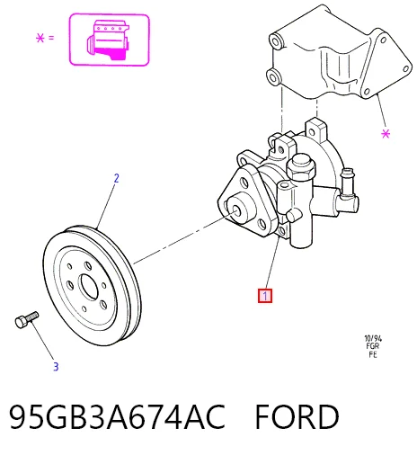 95GB3A674AC Ford Насос гідропідсилювача