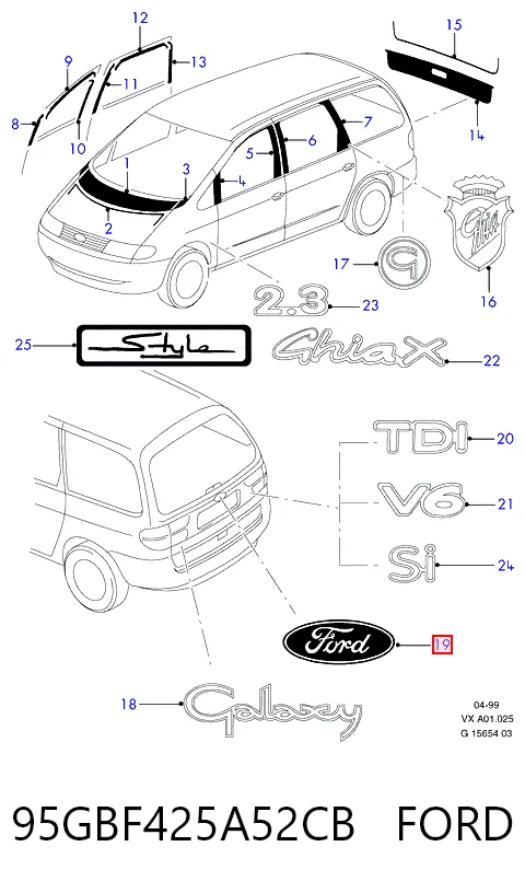  Емблема кришки багажника Ford Focus 1