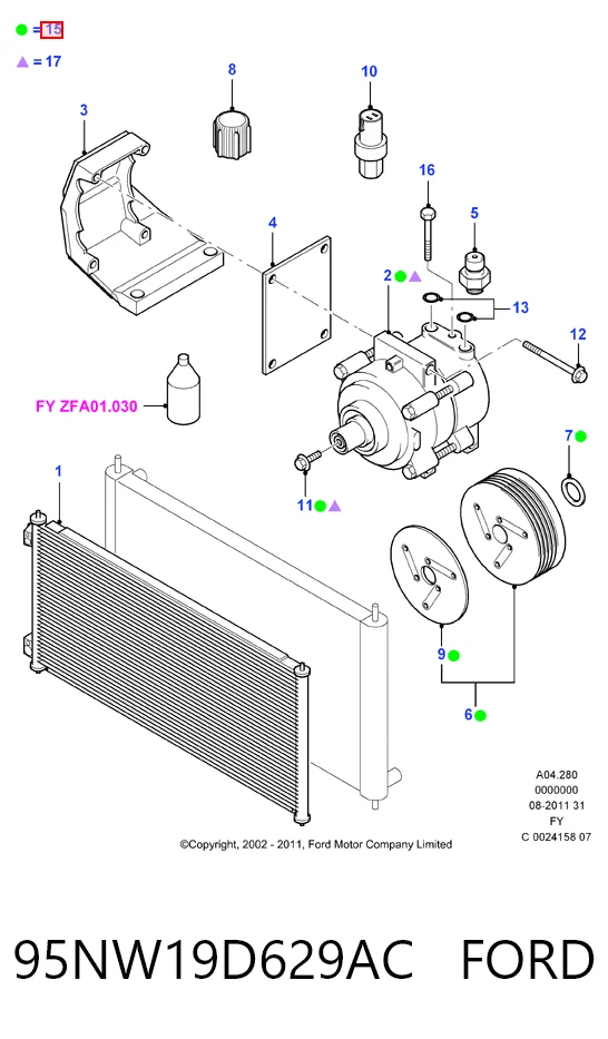 95NW19D629AC Ford Компресор холодоагенту