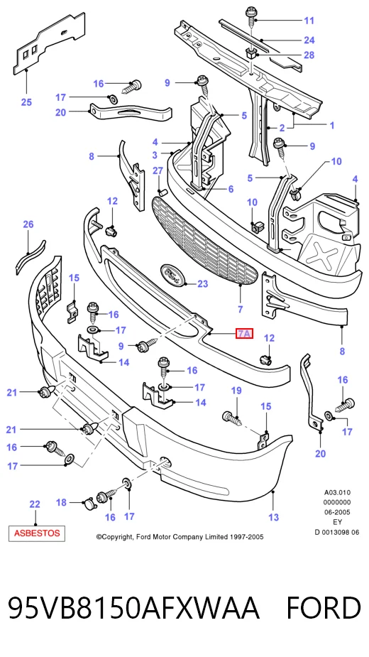 Облицювання радіатора Ford Transit IV фургон (E) (1994 - 2000) ціна, від 21.77 USD