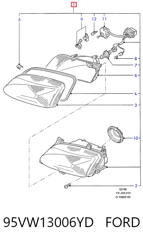 Купити Фара права Ford Galaxy I VY WGR
