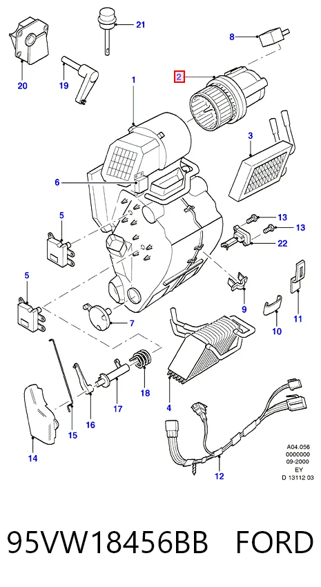 95VW18456BB Ford Електромотор пічки