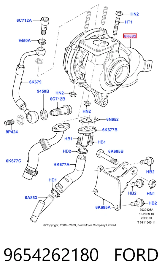 9654262180 Ford Турбонаддув