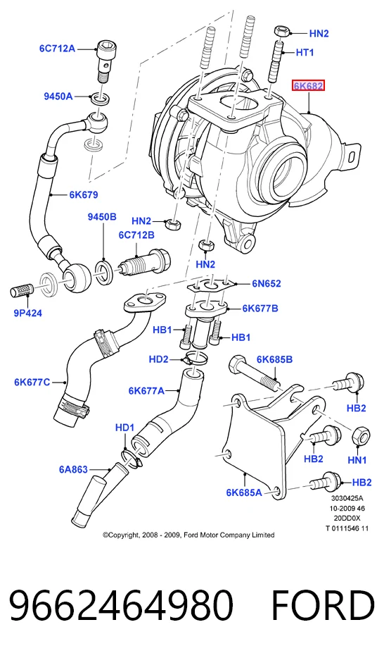 9662464980 Ford Турбонаддув