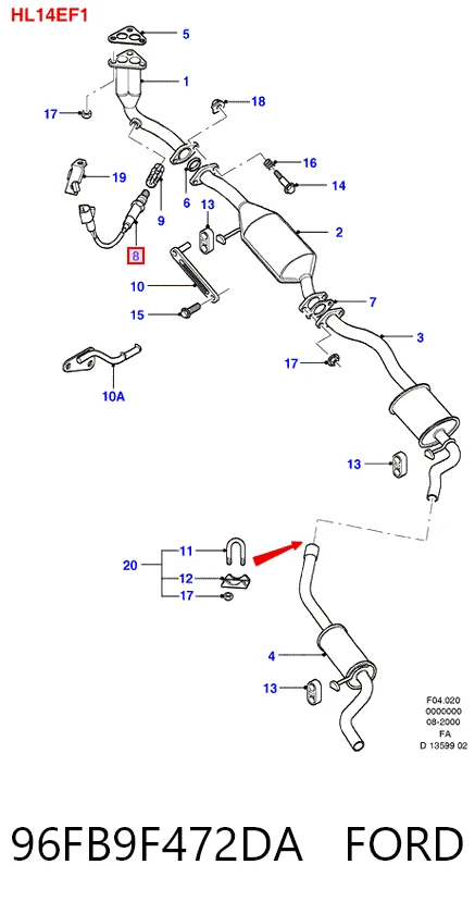 96FB9F472DA Ford Датчик кисню